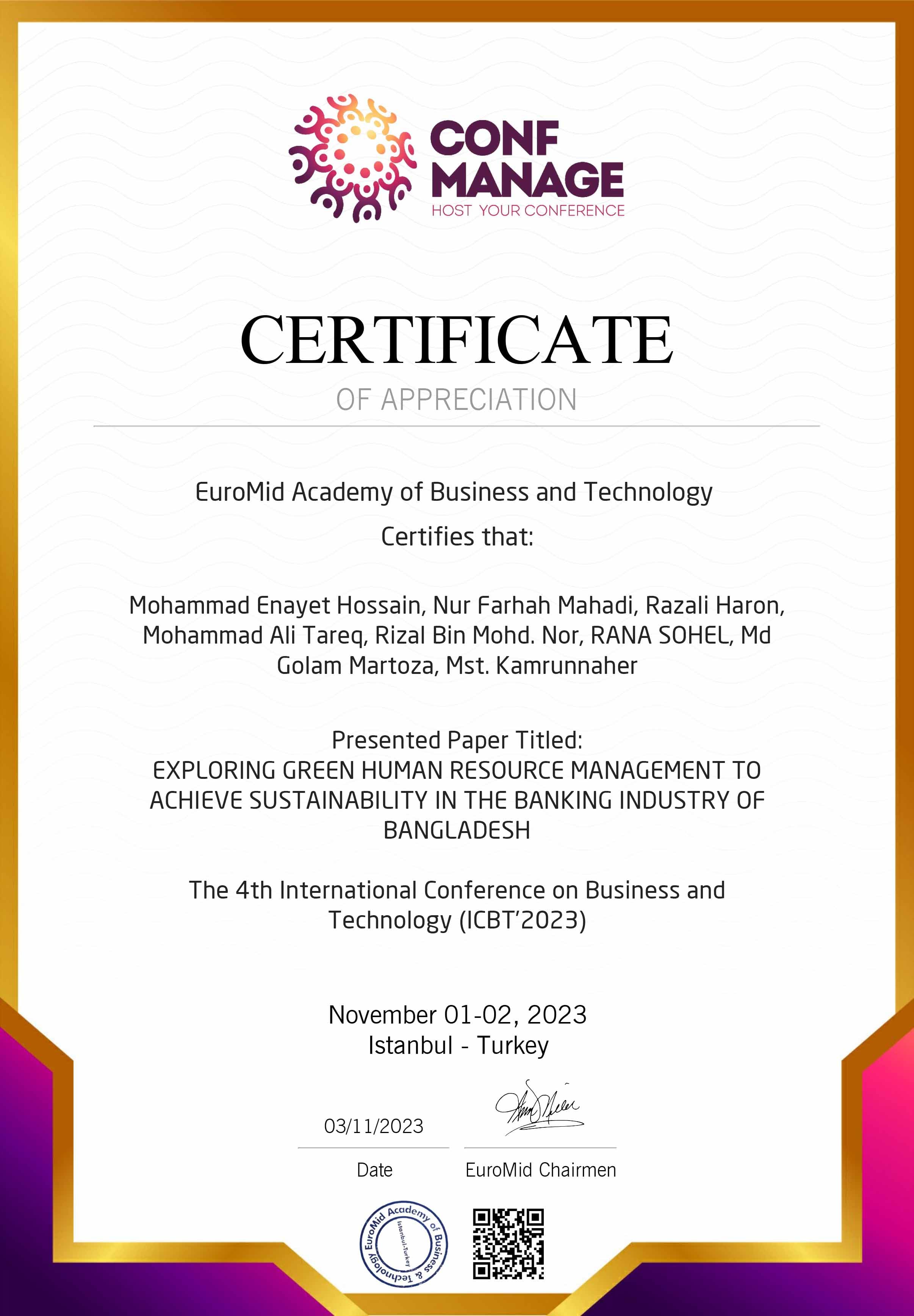 The 4th International conference on Business and Technology (ICBT 2023)